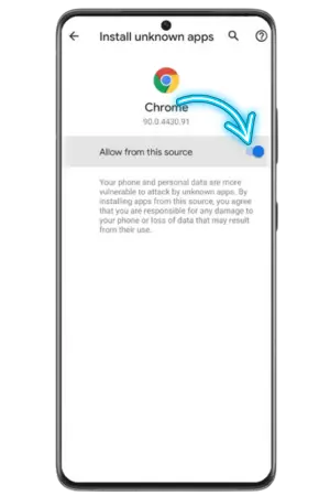 Spingrande app android salli tuntemattomien lähteiden asennus Chromessa
