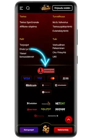 Spingrande lataa sovellus valikosta turvallisesti ja nopeasti