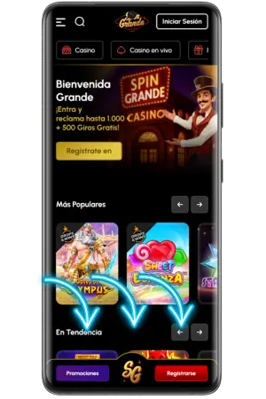 Descargar Spingrande para jugar con bono de bienvenida