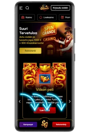 Lataa Spingrande ja pelaa bonuksilla heti rekisteröinnin jälkeen