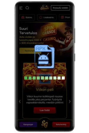 Spingrande apk latautuu android laitteelle asennusta varten nyt