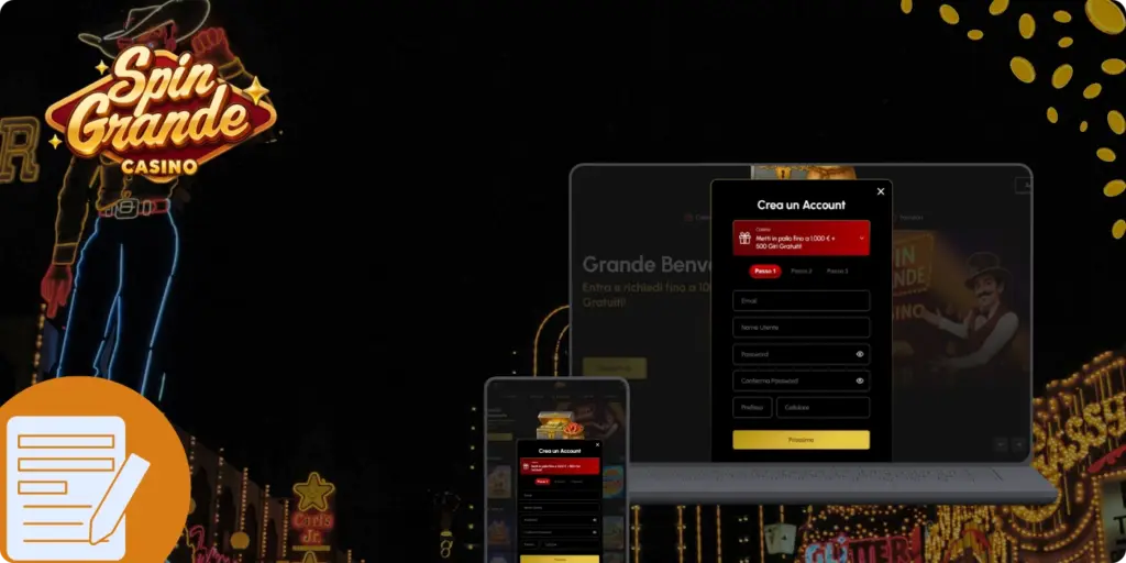 Registrazione account su Spingrande
