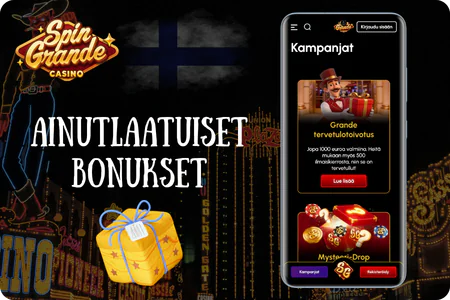Näkymä eksklusiivisista bonuksista Spingrande-sovelluksessa mobiililaitteella