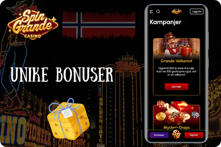 Skjermbilde av eksklusive bonuser i Spingrande-appen for mobil